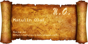 Matulin Olaf névjegykártya